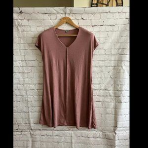 S dusty rose t-shirt dress